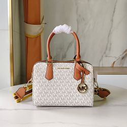 MK New PVC Patchwork Boston Pillow Bag