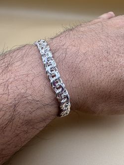 Plata 925 Esclava Tejido Chino Nueva. 