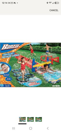 Banzai Aqua Blast Obstacle Course Inflatible Obstacle Course