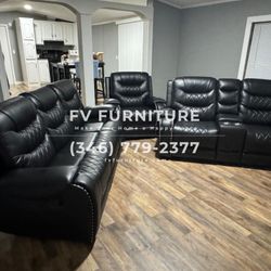 Sala De Piel Reclinable! Instalacion Entrega El Mismo Dia! Financiamiento Disponible