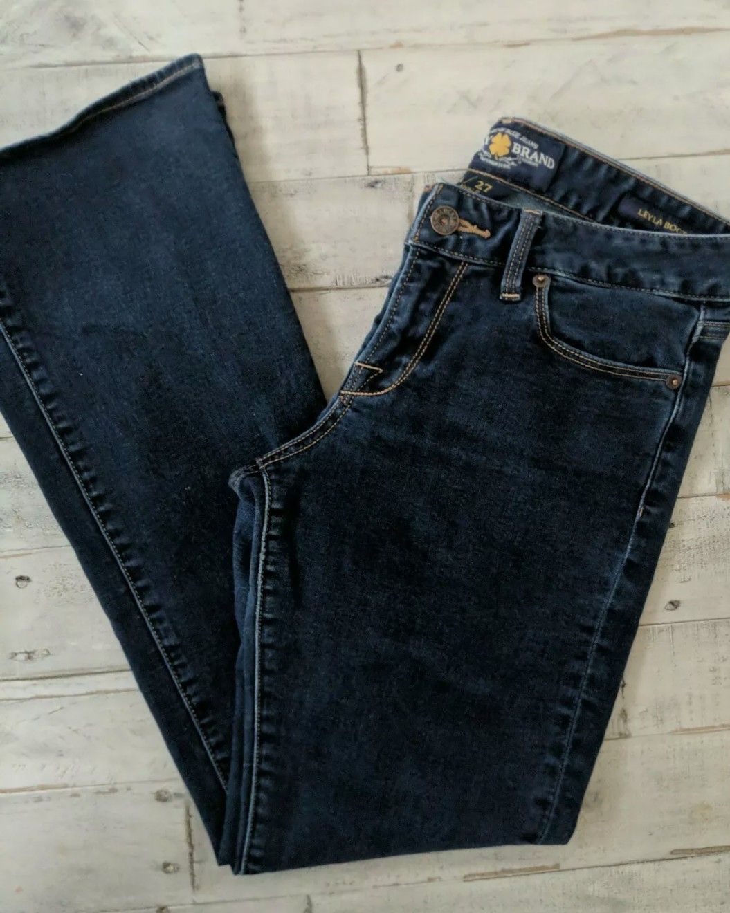 Lucky Brand Women's Leyla Boot Dark Blue Jeans Denim Pants Size 4 Ankle 29-in