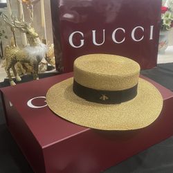 Gucci Straw Hat with Black Band