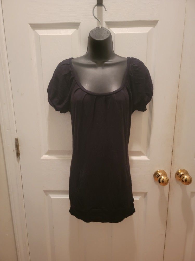 Express Black Knit Mini Dress with Front Pockets - Size XS