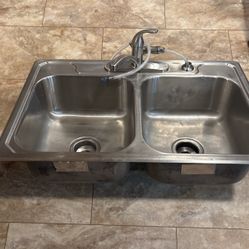 Stainless Steel. Double Sink