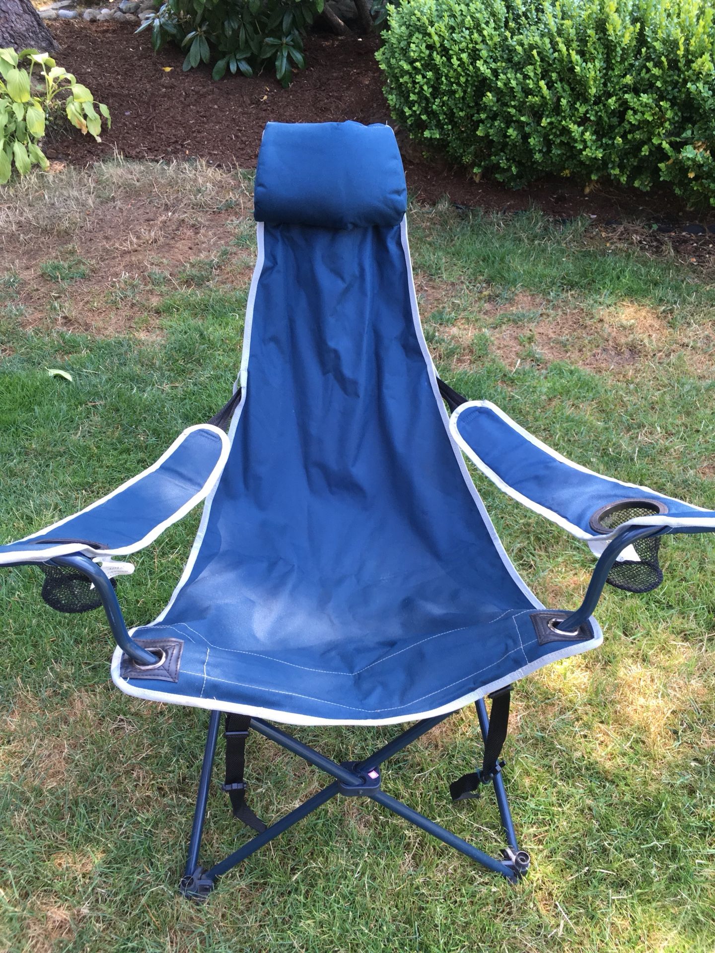 Ozark Trail camp chair folding lounger with footrest