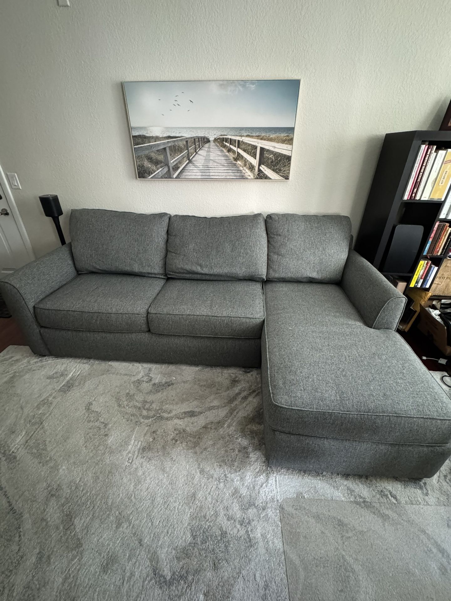 QUEEN SLEEPER SOFA COUCH WITH CHAISE
