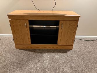 Oak finish TV stand media console