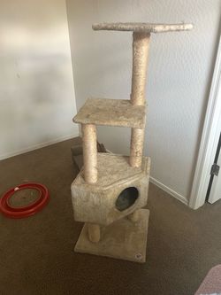 Tall Cat Tree with Condo and Scratching Posts