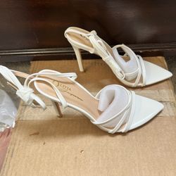 White Strappy Heels