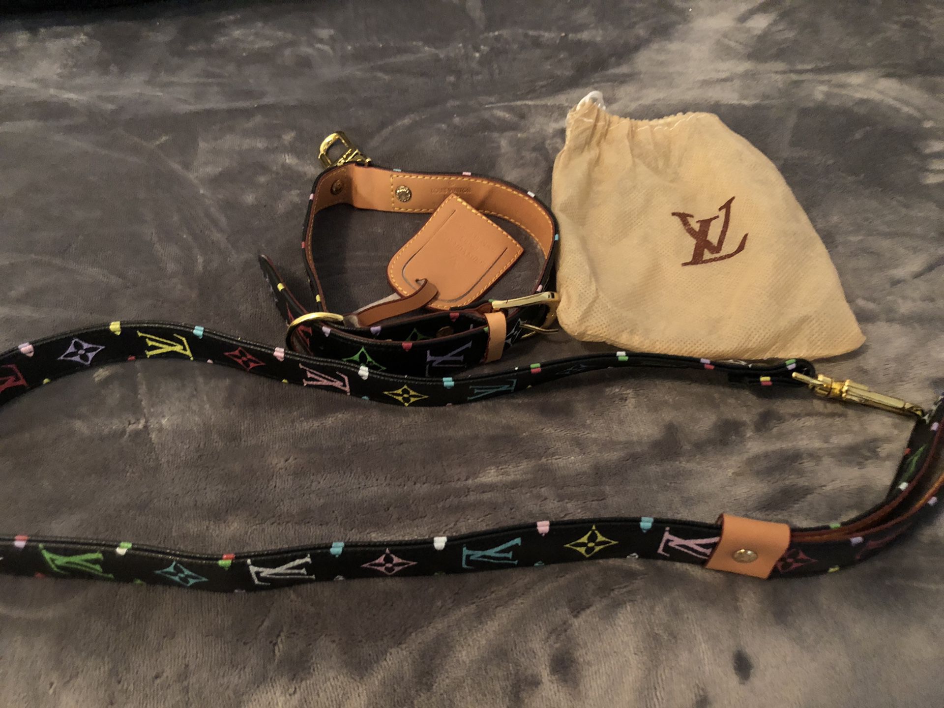 Brand new Louis Vuitton dog collar and leash