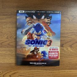 Sonic The Hedgehog 3 4K UHD Blu-ray Combo Pack (4K UHD Blu-ray + Blu-ray + Digital Code)