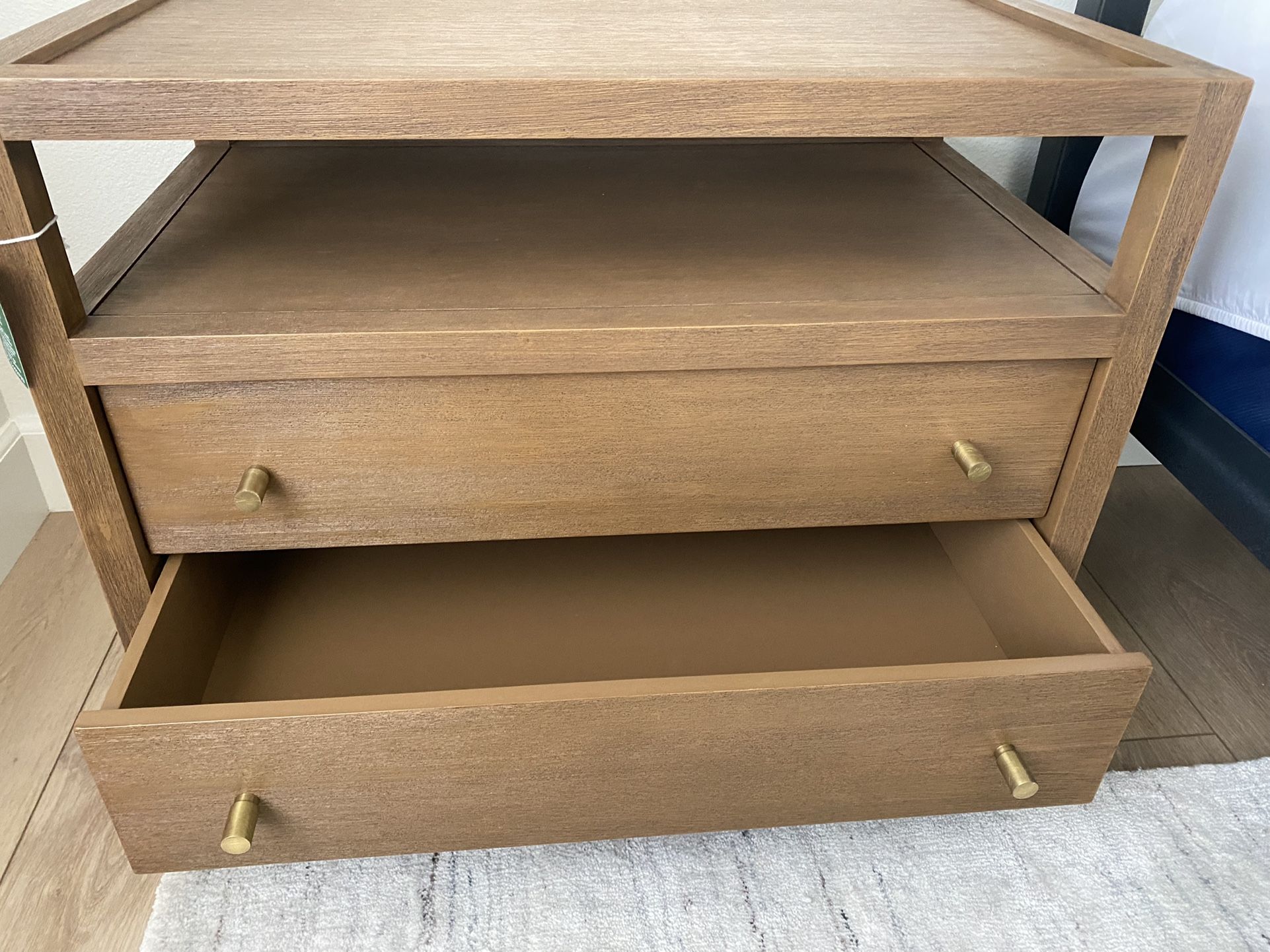 Keane driftwood solid 2024 wood charging nightstand