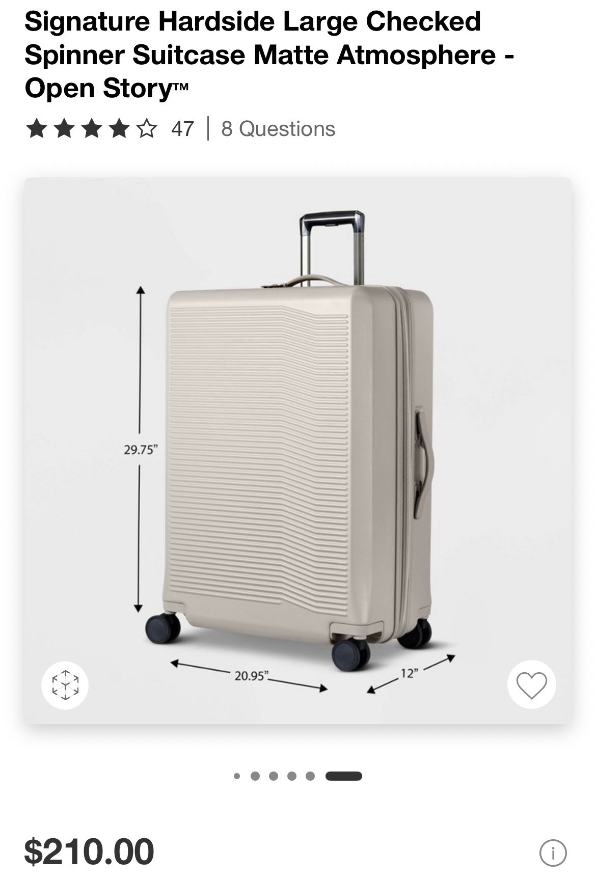 NEW Open Story Checked Hard Shell Luggage β Matte Atmosphere β $100