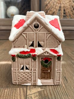 Fitz and Floyd porcelain house candle holder