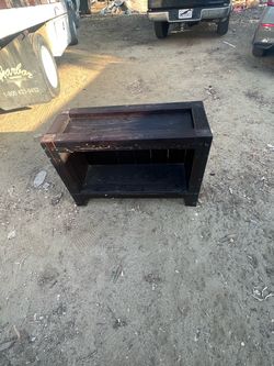 Dark Wood Low Shelf Console Table