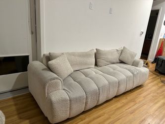 Boucle Sofa 90" - White (Latitude Run)