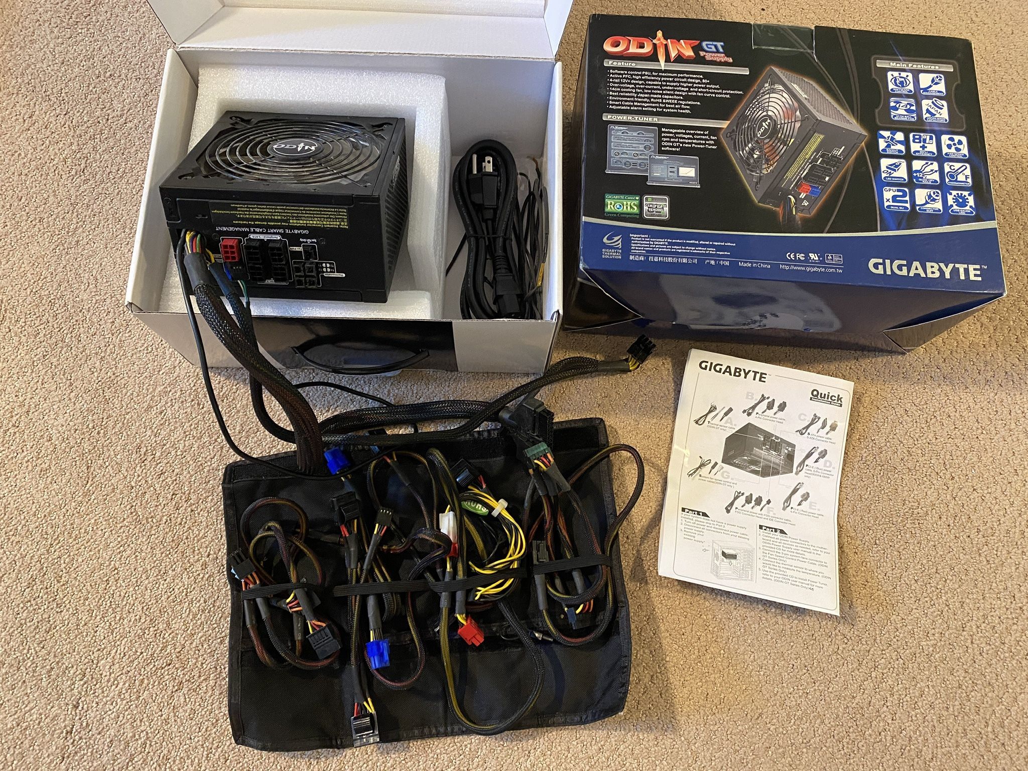 Gigabyte Odin GT ATX power supply (550 watts) modular 80 PLUS certified