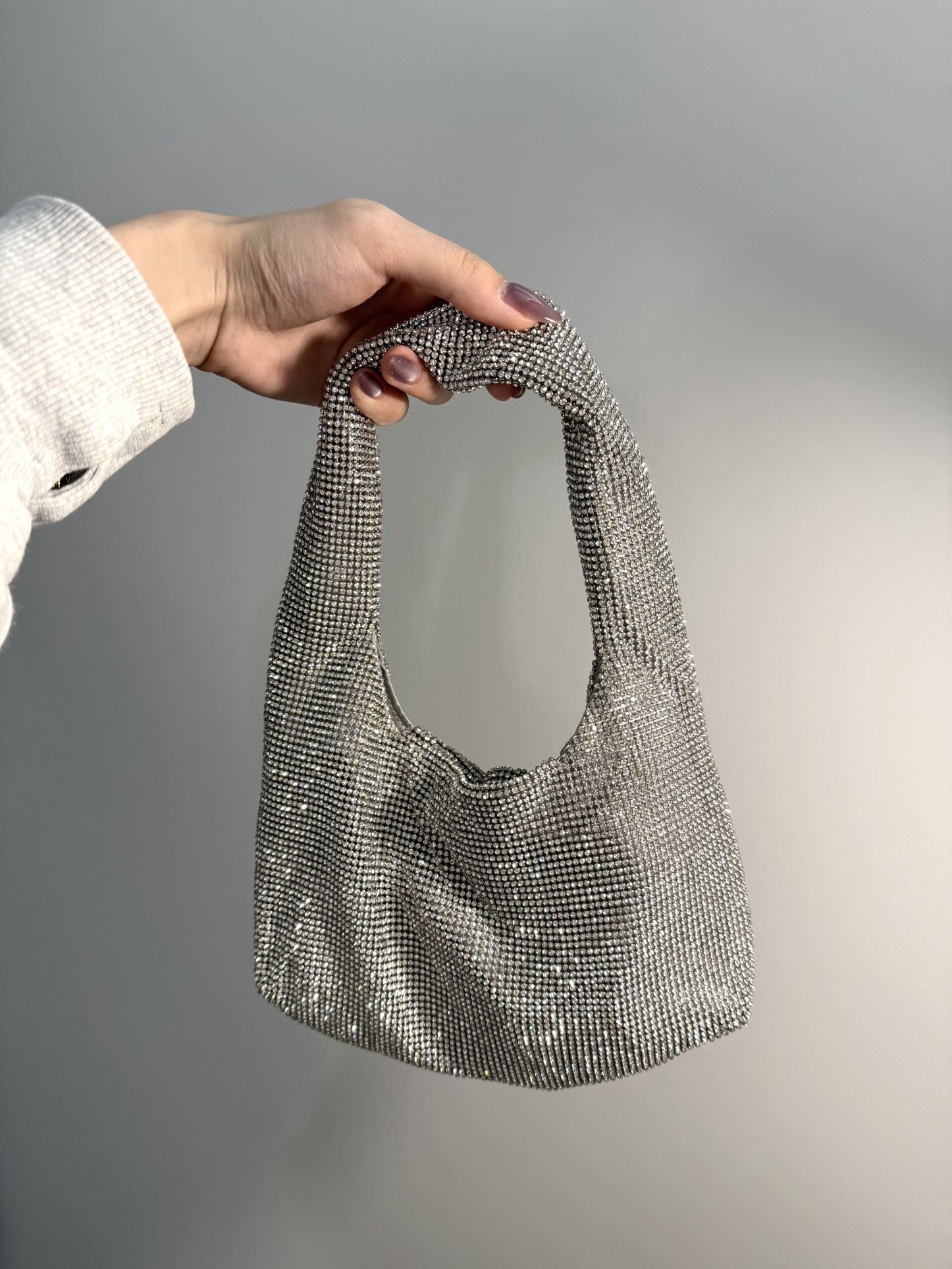 Kara mini crystal mesh armpit bag