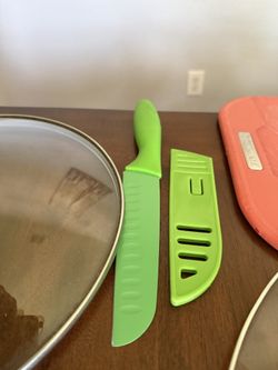 Lids, Knife, Cutting Boards.