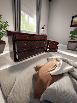 FREE DELIVERY 🚚 Modern Espresso 7-Drawer Dresser & Matching Nightstand
