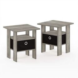 Furinno Andrey Set of 2 End Table French Oak Grey ⭐NEW IN BOX⭐ CYISell