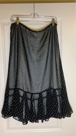 Ann Taylor Loft size 12 black dotted skirt