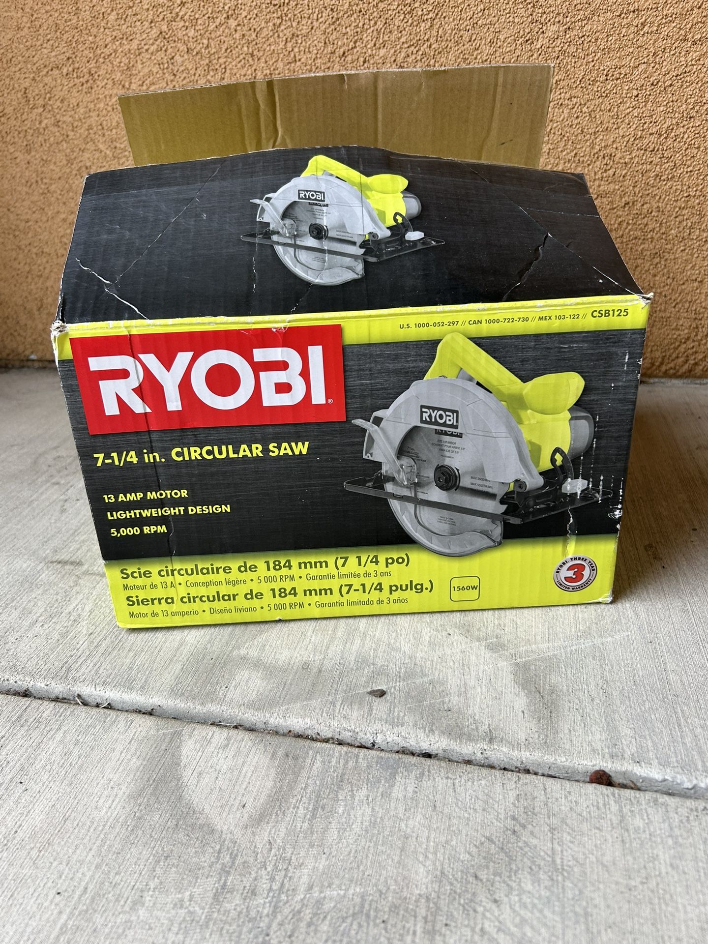 $60- Ryobi 7 1/4” Circular Saw