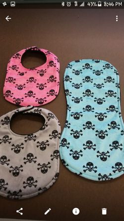 Custom made bibs and burp cloths