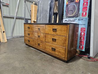 Mid-Century Wood Dresser with 9 Drawers