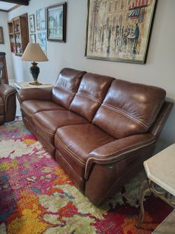 Reclining Leather Sofa and Loveseat