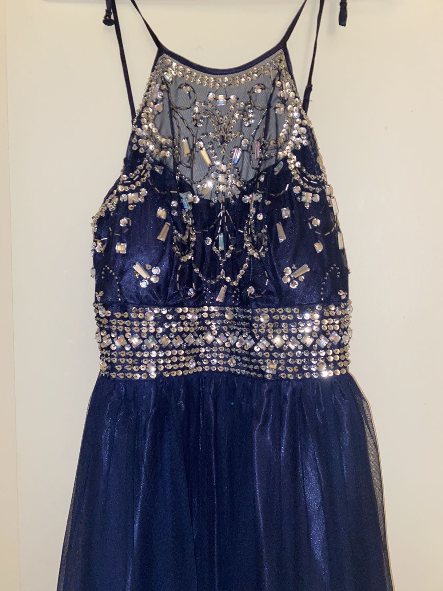 Sequined Royal Blue Evening Gown