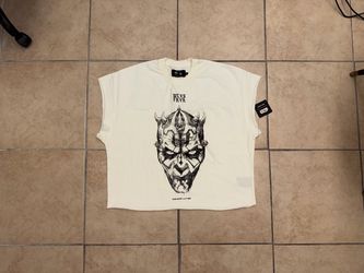 NWT Darc Sport Star Wars Darth Maul Oversized Cropped Shirt White Mens Sz M