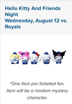 8/12 Dodger tickets for sale Hello Kitty and friends night. Three sets of tickets available.