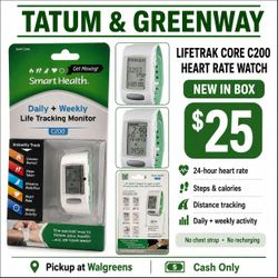 New LifeTrak Core C200 Heart Rate & Activity Watch – $25
