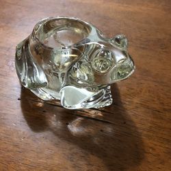 Crystal frog candle holder