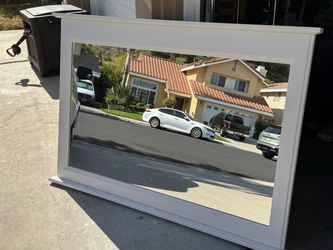 White bathroom mirror