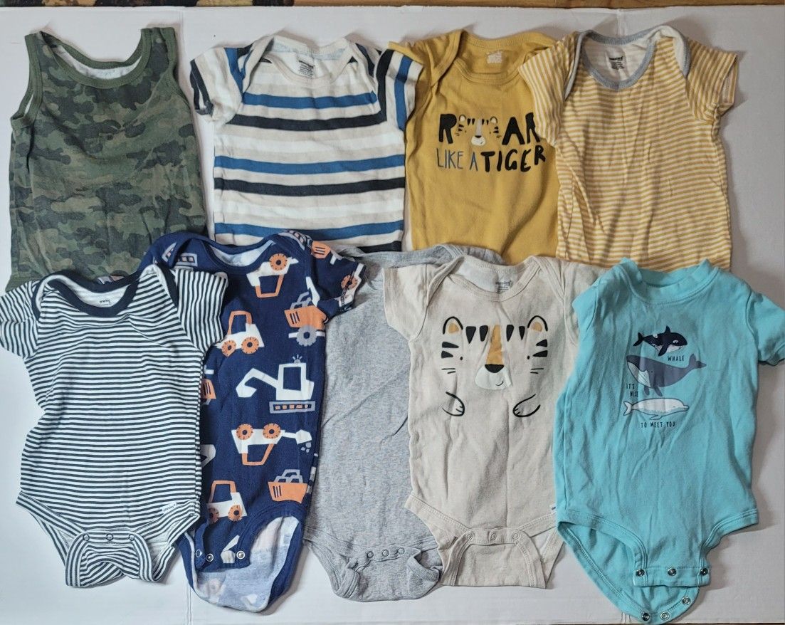 12 Month Boy's Bodysuits Lot Of 17