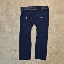 Nike Pro NBA Player Issued 3/4 Compression Tights Blue Size 3XL DN1547-419 NEW