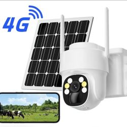 4G LTE Solar Camera, No WiFi Multi-Person Sharing PIR Motion Detection 2K HD