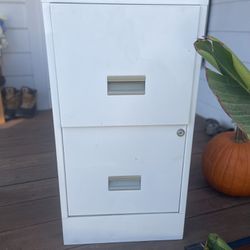 White Metal File Cabinet 