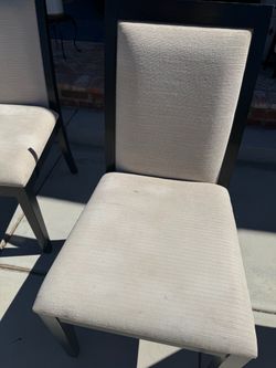 4 Upholstered Dining Chairs Dark Frame Set of 2