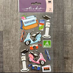 New Sticko Sightseeing Travel Scrapbook Sticker Pack