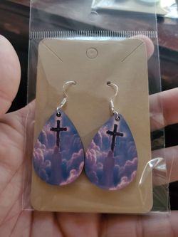 Cross Teardrop Earrings