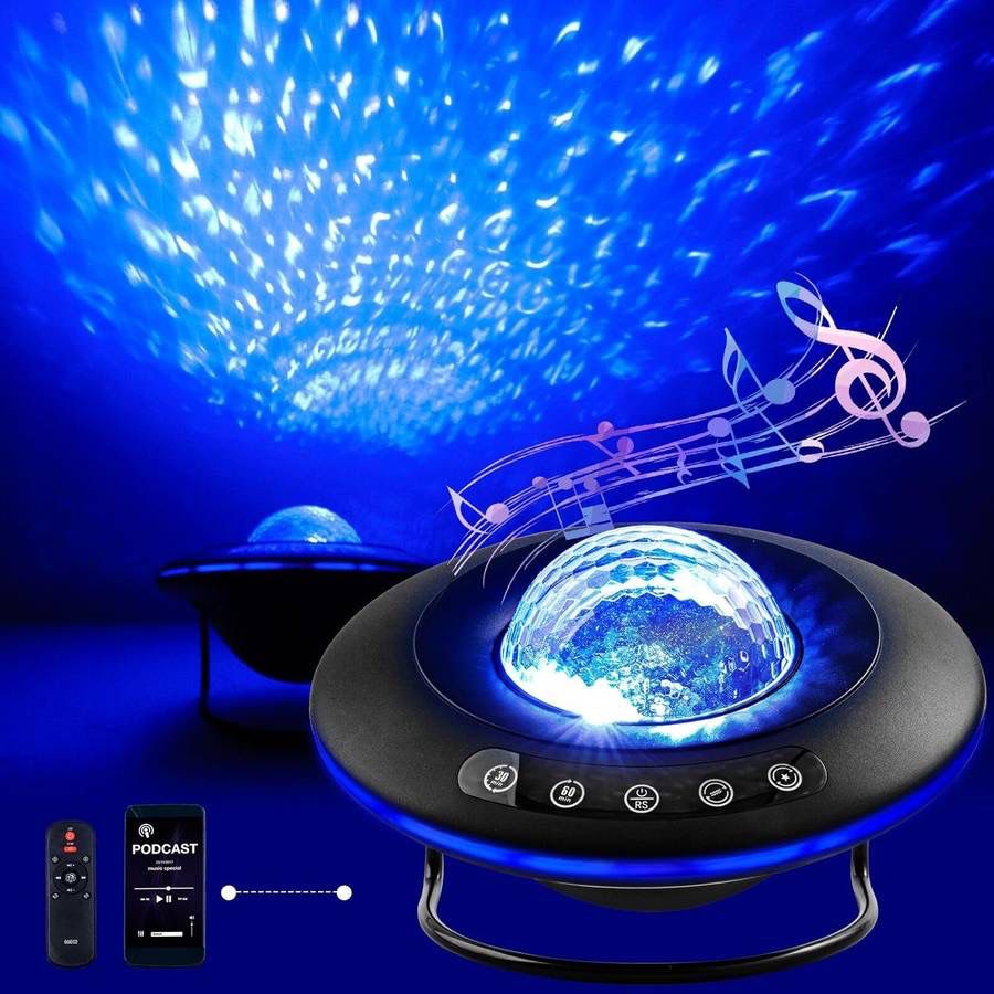 new Star Projector, Galaxy Starry Projection Lamp, Bluetooth Speaker Aurora Lighting with Timer and Remote Control, LED Sky Night Light for Kids Bedro