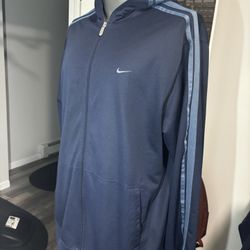 Nike Full-Zip Hood Athletic VINTAGE Jacket Men's Size 2XL BLUE Windbreaker