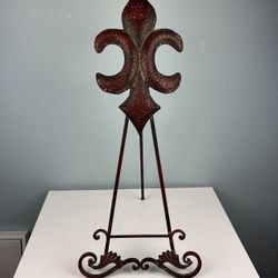 Red Black Stand For Decorative Platter Or Picture Frame 