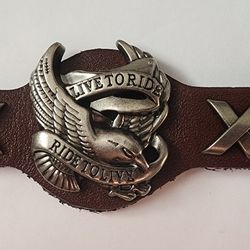New Harley Davidson biker eagle Live to ride adjustable bracelet choose Color SHIPPING AVAILABLE
