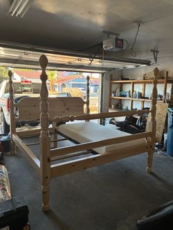 Wood bed frame