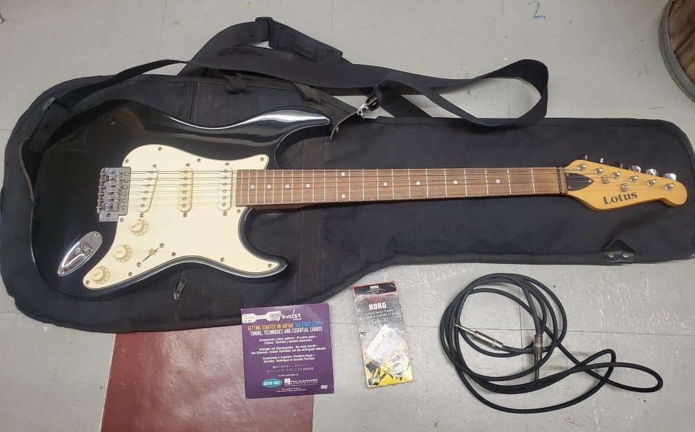 Lotus 6 String Electric Guitar Nice With Accessories