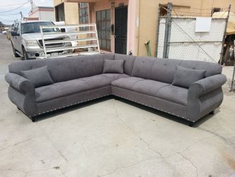 BRAND NEW 9x9ft SECTIONAL SOFAS charcoal microfiber combo custom made available